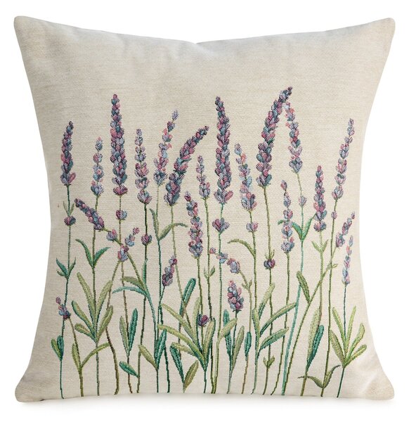 GOBELÍNOVÝ DEKORAČNÍ POVLAK NA POLŠTÁŘ LAVENDER2 45X45 CM VZOROVANÁ