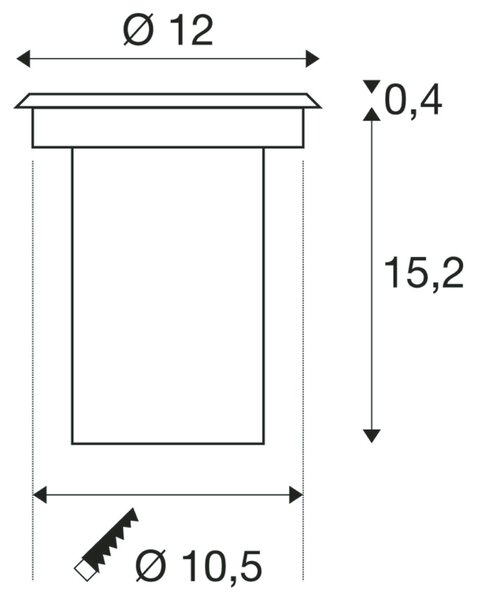 BIG WHITE SLV SOLASTO 120, venkovní zapuštěné podlahové svítidlo, LED GU10 51 mm, IP67, kulaté, nerezová ocel, max. 6 W 227680