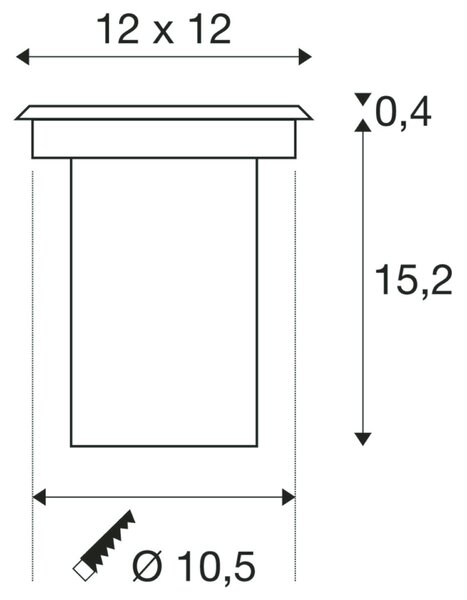 BIG WHITE SLV SOLASTO 120, venkovní zapuštěné podlahové svítidlo, LED GU10 51 mm, IP67, hranaté, nerezová ocel, max. 6W 227684