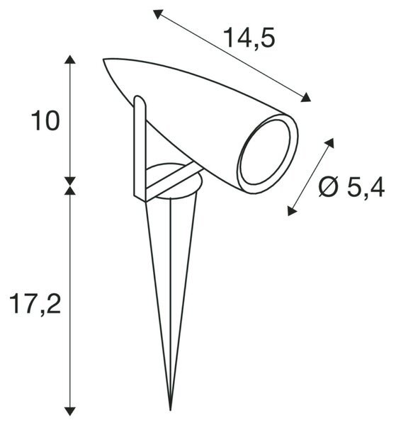 BIG WHITE SLV SYNA, venkovní svítidlo s trnem, LED, 3000K, IP55, antracit, 230 V, 8,6 W 227505