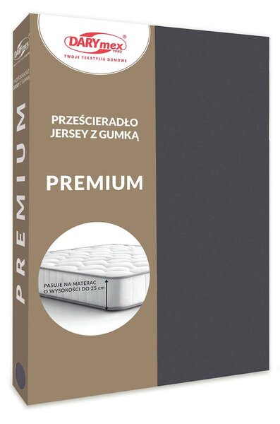 JERSEY PROSTĚRADLO PREMIUM 90X200 CM TMAVĚŠEDÉ