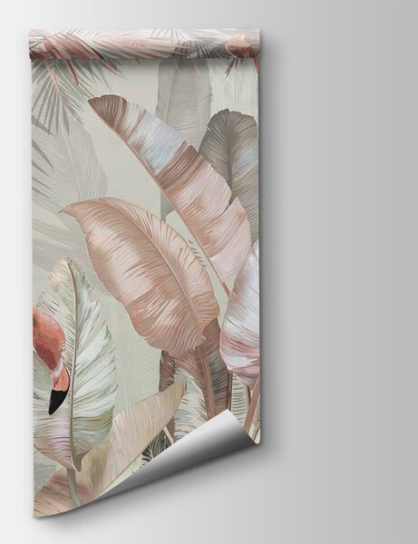 Fototapeta Plameňáci a tropické listy, Přírodní fototapety, Populární fototapety, u21344v1 - Tapeko.co.cz