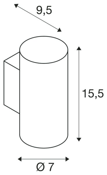 BIG WHITE SLV ASTO TUBE nástěnné přisazené svítidlo, válcové, max. 1x 10 W, bílé 1006442