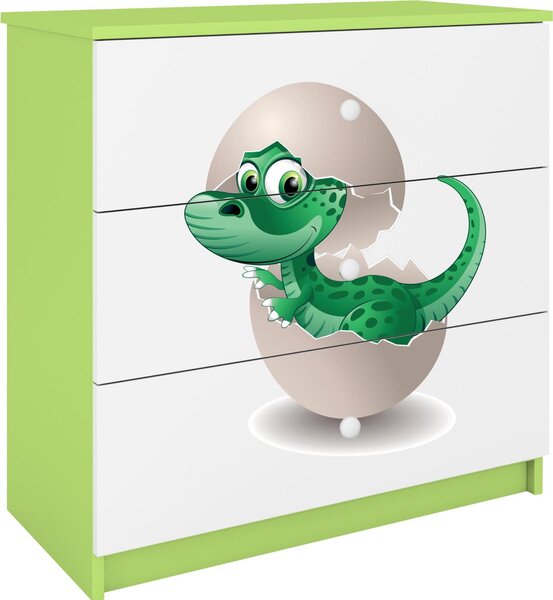 Dětská komoda Little Dino v zelené barvě Babydreams