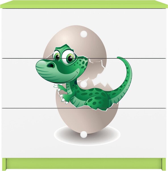 Dětská komoda Little Dino v zelené barvě Babydreams