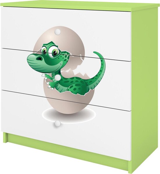 Dětská komoda Little Dino v zelené barvě Babydreams