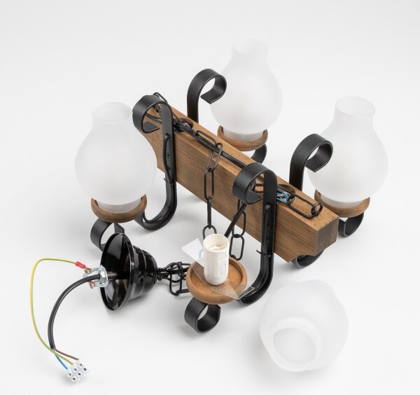 Brilagi - Lustr na řetězu QUEEN 4xE14/40W/230V buk