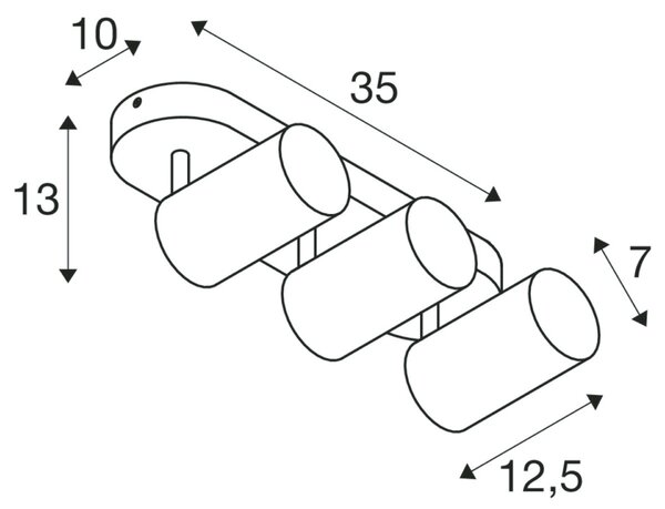 BIG WHITE SLV ASTO TUBE stropní přisazené svítidlo, válcové, max. 3x 10 W, bílé 1006428