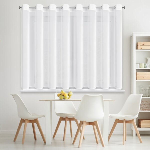 ZÁCLONA NA KROUŽCÍCH DALIA 350X150 CM BÍLÁ
