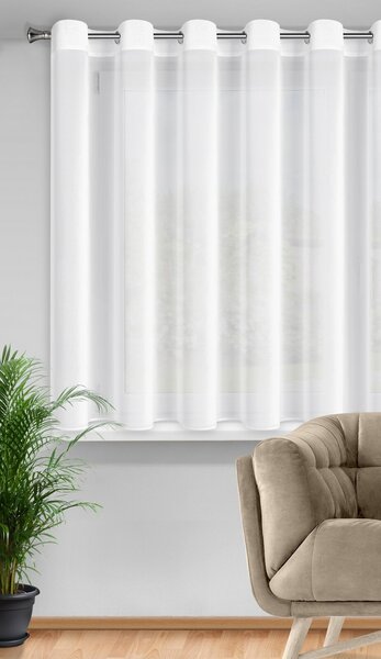 ZÁCLONA NA KROUŽCÍCH DALIA 350X150 CM BÍLÁ