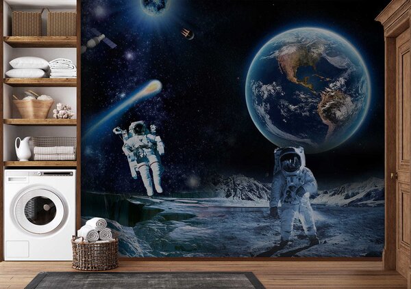 Fototapeta Astronauti na Měsíci, Designové fototapety na zeď, Populární fototapety, u23243 - Tapeko.co.cz
