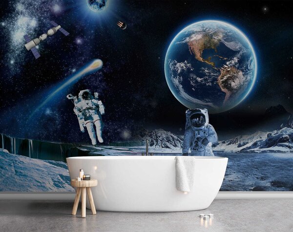 Fototapeta Astronauti na Měsíci, Designové fototapety na zeď, Populární fototapety, u23243 - Tapeko.co.cz