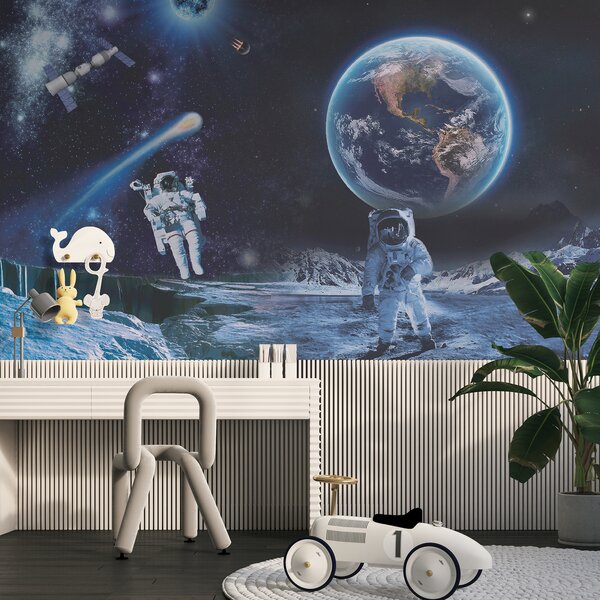 Fototapeta Astronauti na Měsíci, Designové fototapety na zeď, Populární fototapety, u23243 - Tapeko.co.cz