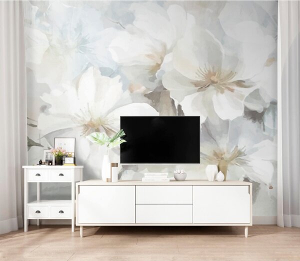 Fototapeta Jemné bílé květy v jemných odstínech, Designové fototapety na zeď, Populární fototapety, u23532 - Tapeko.co.cz