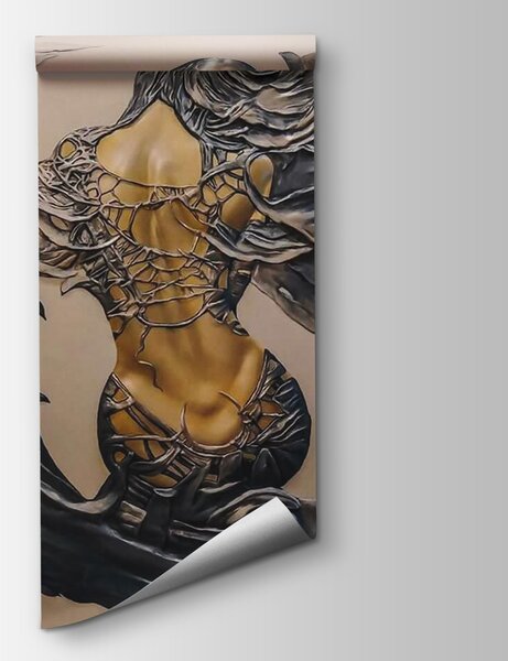Fototapeta Kovová plastika ženy s křídly, 3D fototapety, Populární fototapety, u24303 - Tapeko.co.cz