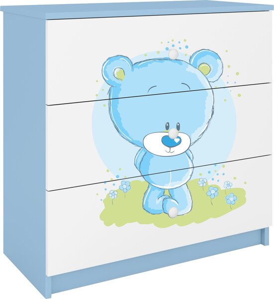 Dětská komoda Bluebear v modré barvě Babydreams