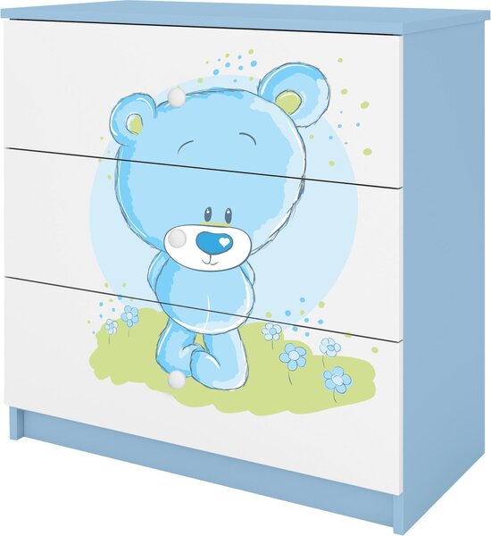 Dětská komoda Bluebear v modré barvě Babydreams
