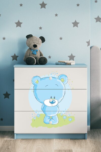 Dětská komoda Bluebear v modré barvě Babydreams