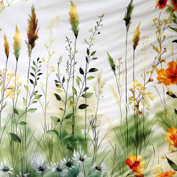 SATÉNOVÉ POVLEČENÍ SATYNLOVE PREMIUM 180X200 CM, 2KS 70X80 CM KVĚTY