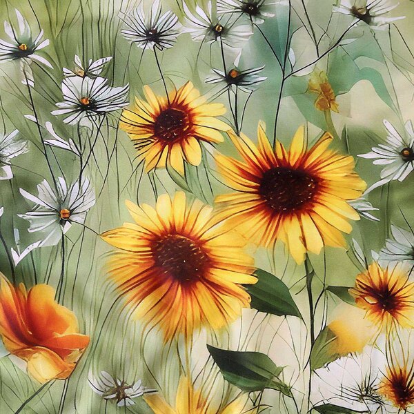 SATÉNOVÉ POVLEČENÍ SATYNLOVE PREMIUM 180X200 CM, 2KS 70X80 CM KVĚTY