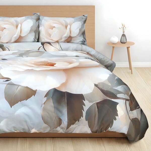 SATÉNOVÉ POVLEČENÍ SATYNLOVE PREMIUM 180X200 CM, 2KS 70X80 CM KVĚTY