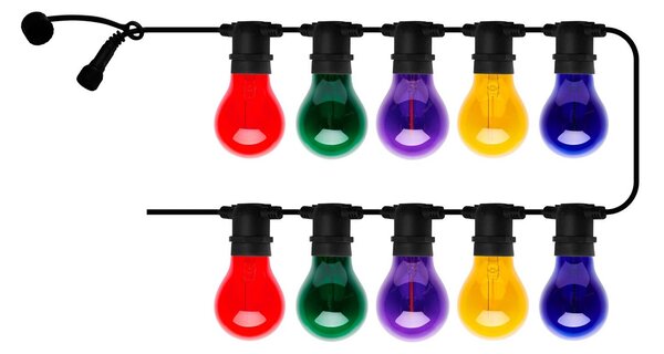 Sirius LED světelný řetěz Tobias, startovací sada, vícebarevný, 10 žárovek, délka 4,5 m, Vícebarevná, Plast