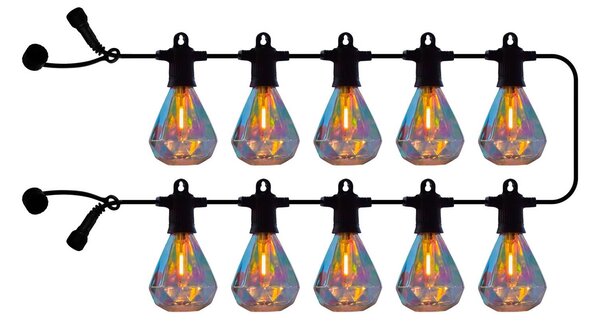 Sirius LED světelná řetěz Marcus, čirá, rozšiřovací sada. 10 žárovek., Bílá / opál, Plast