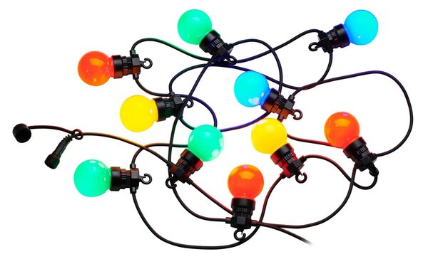 Sirius LED světelná řetěz Lucas Start-Set barevná, 10 žárovek, solární/s napájecím, Vícebarevná, Plast
