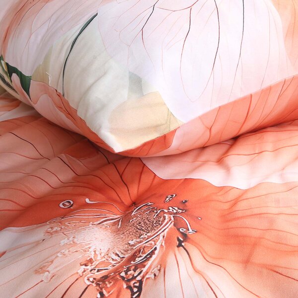 SATÉNOVÉ POVLEČENÍ SATYNLOVE PREMIUM 160X200 CM, 2KS 70X80 CM KVĚTY