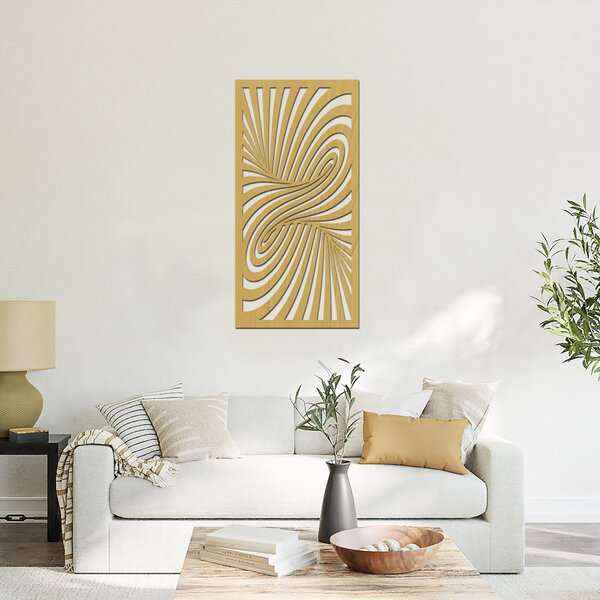 Dřevěná samolepka na zeď WORM HOLE | Rozměry (cm): 20x40 | Zvolte barvu dekoru: Ořech