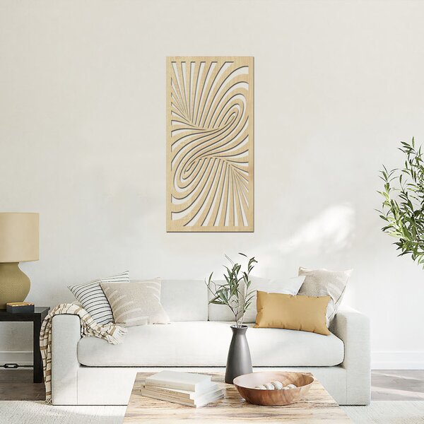 Dřevěná samolepka na zeď WORM HOLE | Rozměry (cm): 20x40 | Zvolte barvu dekoru: Ořech