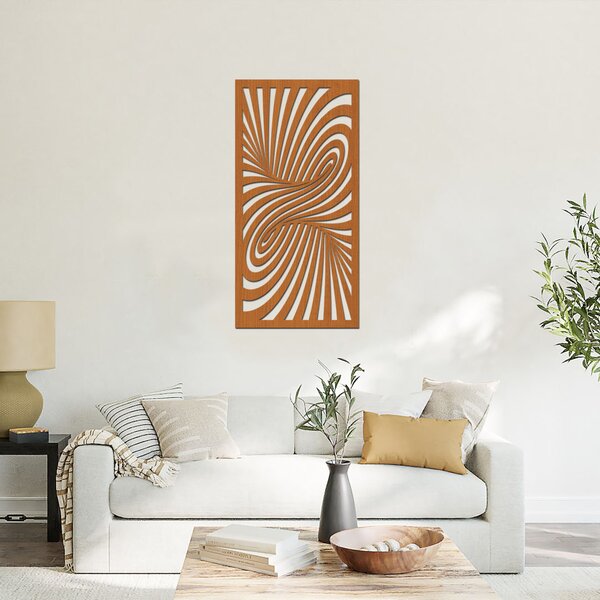 Dřevěná samolepka na zeď WORM HOLE | Rozměry (cm): 20x40 | Zvolte barvu dekoru: Ořech