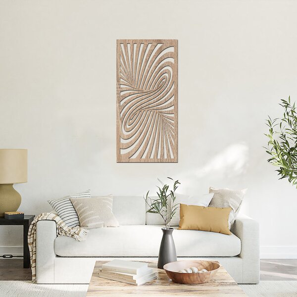 Dřevěná samolepka na zeď WORM HOLE | Rozměry (cm): 20x40 | Zvolte barvu dekoru: Ořech