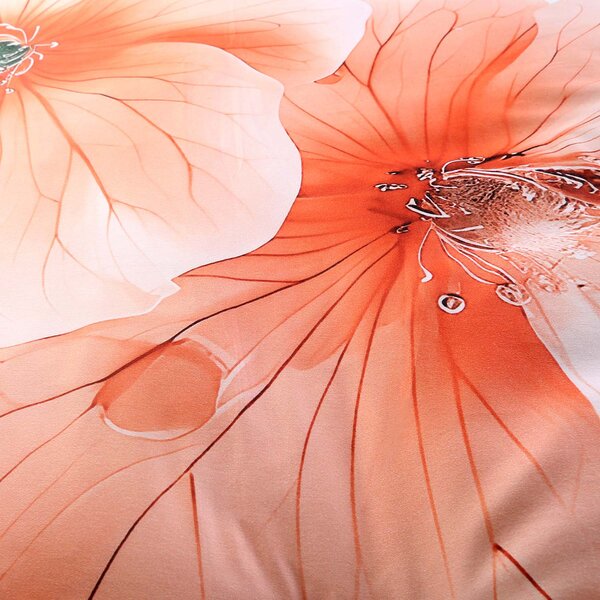 SATÉNOVÉ POVLEČENÍ SATYNLOVE PREMIUM 160X200 CM, 2KS 70X80 CM KVĚTY