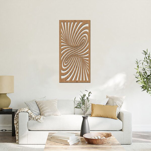 Dřevěná samolepka na zeď WORM HOLE | Rozměry (cm): 20x40 | Zvolte barvu dekoru: Ořech