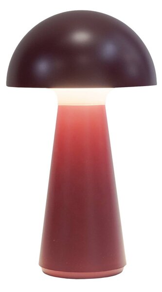 Sirius LED stolní lampa na baterie Sam, bordó, plast, výška 28 cm, IP54, stmívatelný, Červená, Plast, Skandinávský