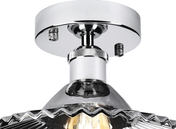 Přisazený lustr TRISH 1xE27/15W/230V lesklý chrom/kouřová černá