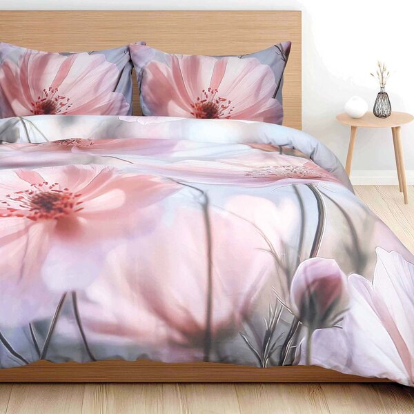 SATÉNOVÉ POVLEČENÍ SATYNLOVE PREMIUM 180X200 CM, 2KS 70X80 CM KVĚTY