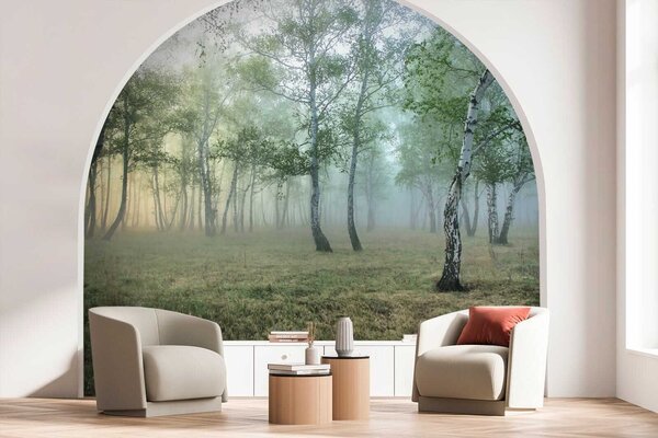 Fototapeta Mlžný les se stromy, Designové fototapety na zeď, Populární fototapety, u25820 - Tapeko.co.cz