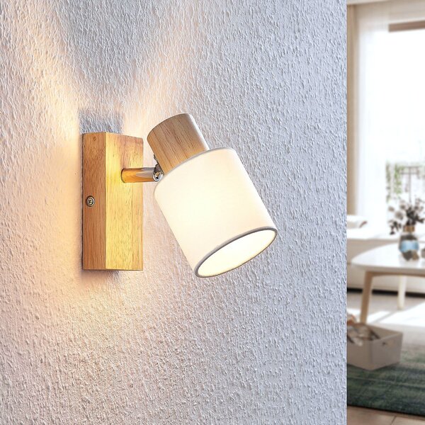 Stropní Lampa Lindby, Wanessa, stmívatelné, Dřevo, Obývací pokoj, Dřevo, Moderní