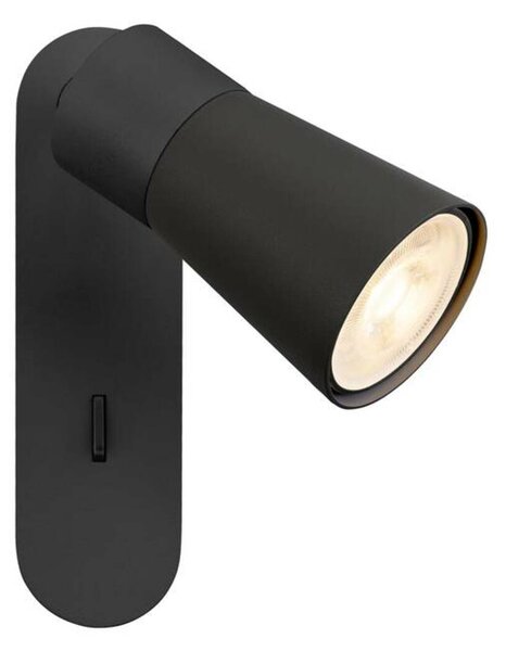 BIG WHITE SLV PURI 2.0 Cone nástěnné a stropní svítidlo, vypínač, obdélníkový, 1x max. 6W GU10, černá 1008300