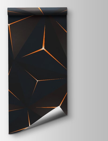 Fototapeta Černý a oranžový trojúhelníkový vzor, 3D fototapety, Populární fototapety, u28626 - Tapeko.co.cz