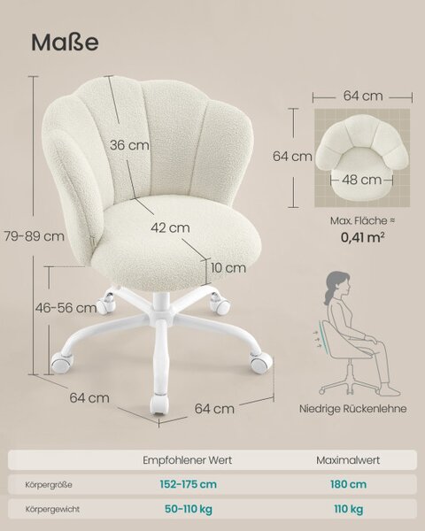 Otočná židle OBG030WD01 krémová
