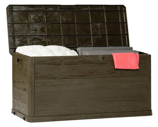 TOOMAX WOODYS zahradní plastový úložný box 280 L - hnědá