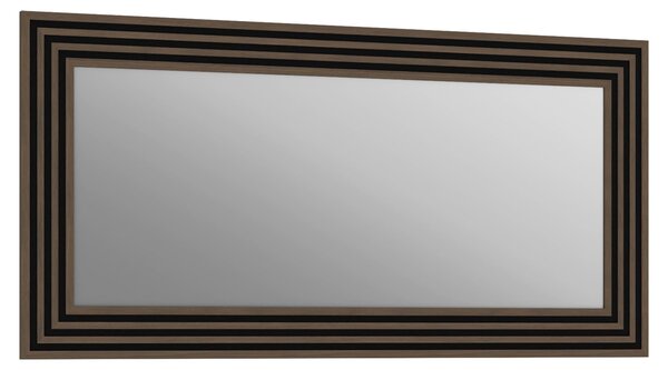 Forte EUFEMIUS, zrcadlo 120, moderní zrcadlo s frézovaným rámem, Imitace dřeva tmavě hnědý/černý dub, rozměry: 120 cm (šířka) x 60 cm (výška) x 1,6 cm (hloubka)