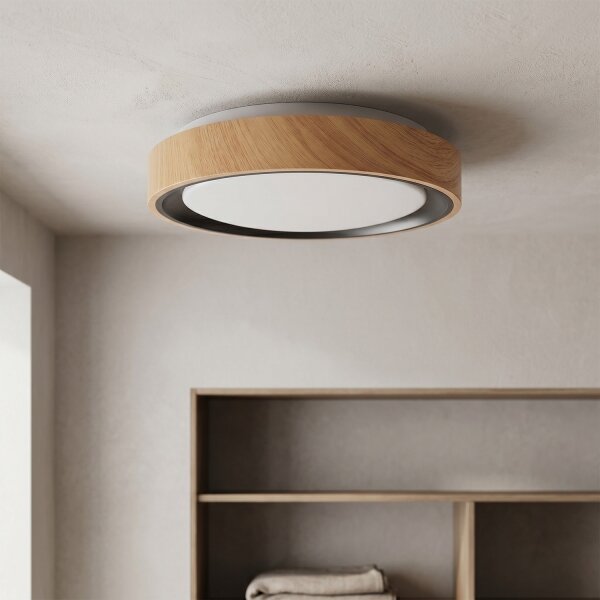 Brilagi - LED Stropní svítidlo FLOCO LED/24W/230V pr. 30 cm dřevo/černá