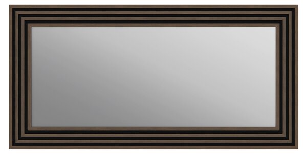 Forte EUFEMIUS, zrcadlo 120, moderní zrcadlo s frézovaným rámem, Imitace dřeva tmavě hnědý/černý dub, rozměry: 120 cm (šířka) x 60 cm (výška) x 1,6 cm (hloubka)
