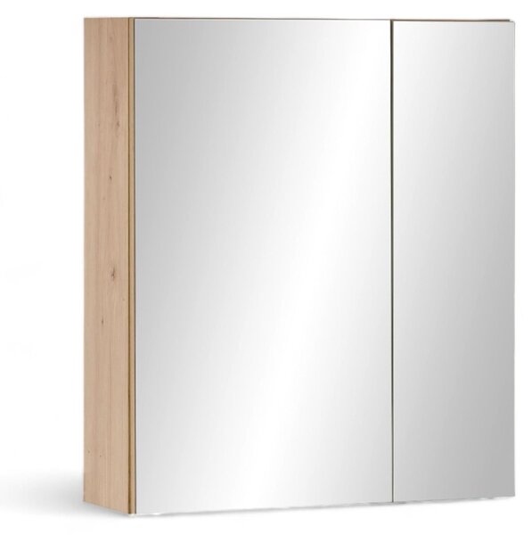 Zrcadlová skříňka AUSTIN, barva: imitace dubového dřeva, rozměry: 60 x 70 x 20 cm