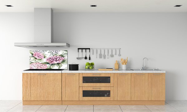 Skleněný panel do kuchynské linky Hortensie pksh-114208910