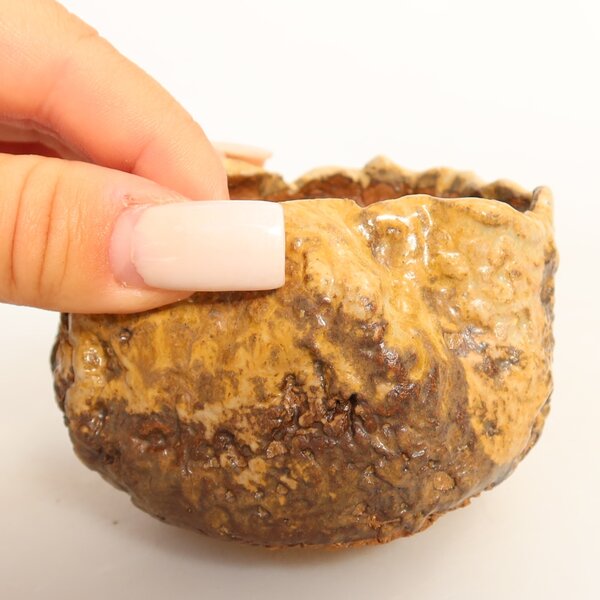 E-bonsai Keramická Skořápka 7,5 x 7 x 6 cm hnědá